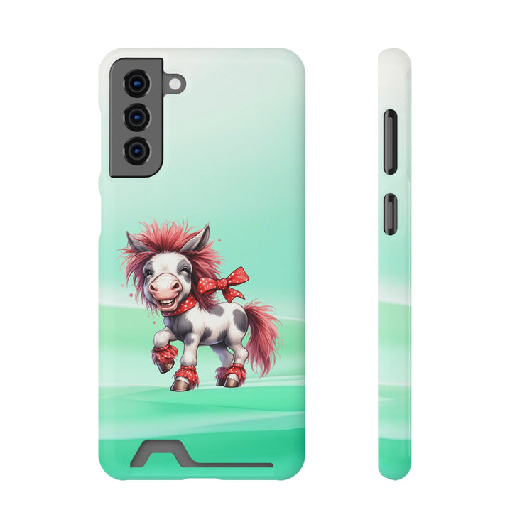 EnchantGuard Phone Case with Card Holder: Style Meets Functionality - Horse