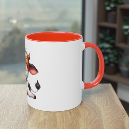 Harmony Two-Tone Coffee Mug: Sip in Style, Revel in Comfort - Cow