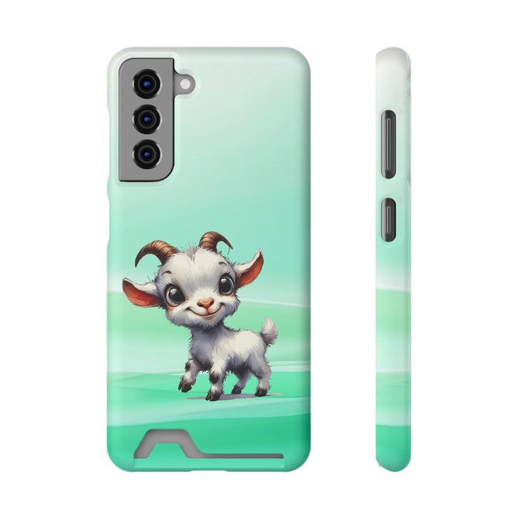 EnchantGuard Phone Case with Card Holder: Style Meets Functionality - Goat