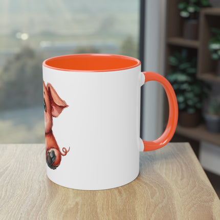 Harmony Two-Tone Coffee Mug: Sip in Style, Revel in Comfort - Pig