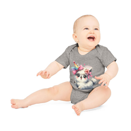 SnuggleNest Organic Baby Bodysuit (Short Sleeves) Sheep