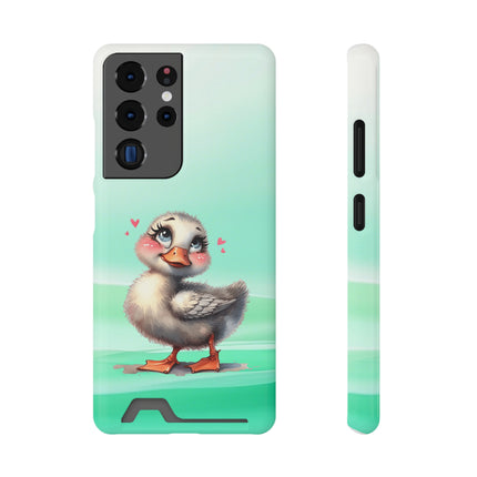 EnchantGuard Phone Case with Card Holder: Style Meets Functionality - Duck