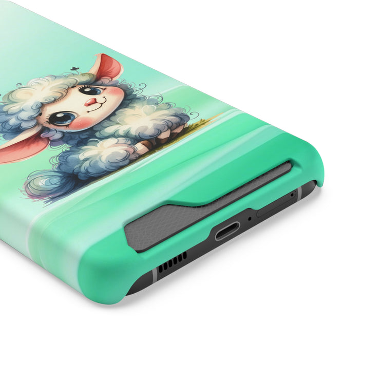 EnchantGuard Phone Case with Card Holder: Style Meets Functionality - Sheep