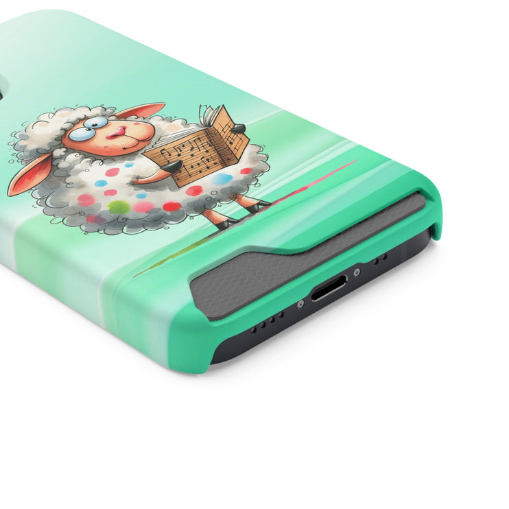 EnchantGuard Phone Case with Card Holder: Style Meets Functionality - Sheep