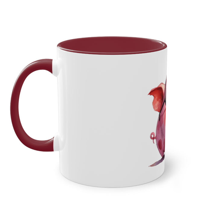 Harmony Two-Tone Coffee Mug: Sip in Style, Revel in Comfort - Pig