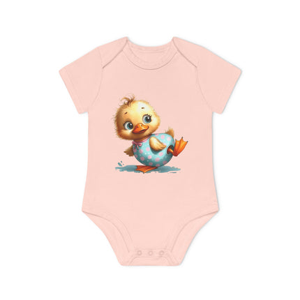 SnuggleNest Organic Baby Bodysuit (Short Sleeves) Duck