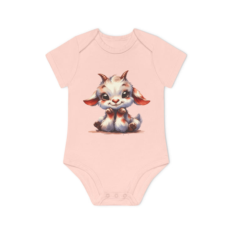 SnuggleNest Organic Baby Bodysuit (Short Sleeves) Goat