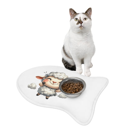 CharmPaws Pet Feeding Mats: Keep Mealtime Mess-Free & Stylish! - Sheep