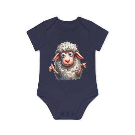 SnuggleNest Organic Baby Bodysuit (Short Sleeves) Sheep