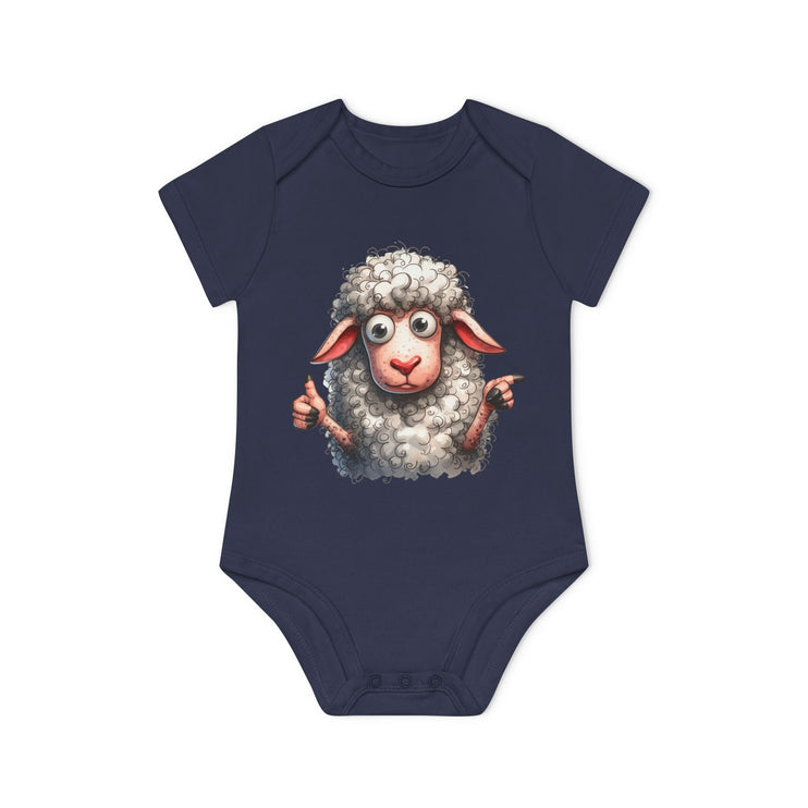 SnuggleNest Organic Baby Bodysuit (Short Sleeves) Sheep