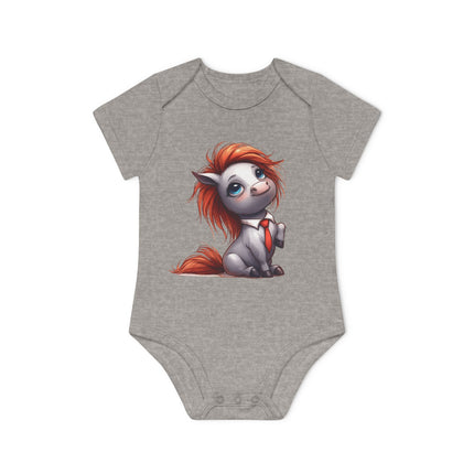 SnuggleNest Organic Baby Bodysuit (Short Sleeves) Horse