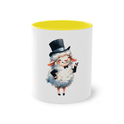 Harmony Two-Tone Coffee Mug: Sip in Style, Revel in Comfort - Sheep