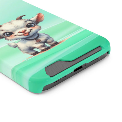 EnchantGuard Phone Case with Card Holder: Style Meets Functionality - Goat