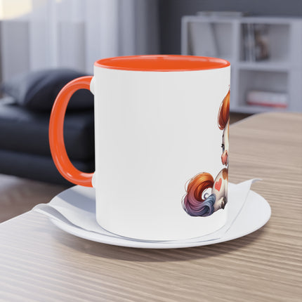 Harmony Two-Tone Coffee Mug: Sip in Style, Revel in Comfort - Horse