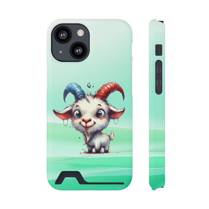 EnchantGuard Phone Case with Card Holder: Style Meets Functionality - Goat