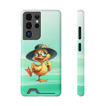 EnchantGuard Phone Case with Card Holder: Style Meets Functionality - Duck