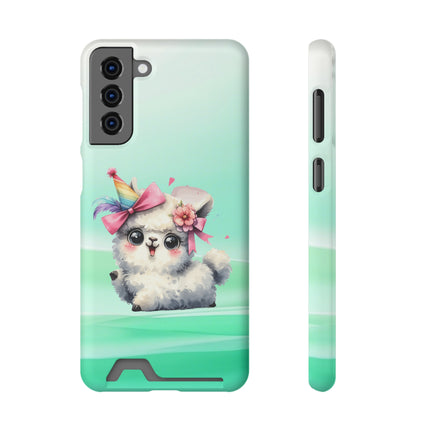 EnchantGuard Phone Case with Card Holder: Style Meets Functionality - Sheep