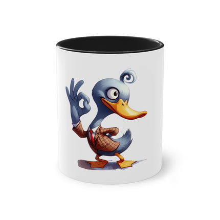 Harmony Two-Tone Coffee Mug: Sip in Style, Revel in Comfort - Duck