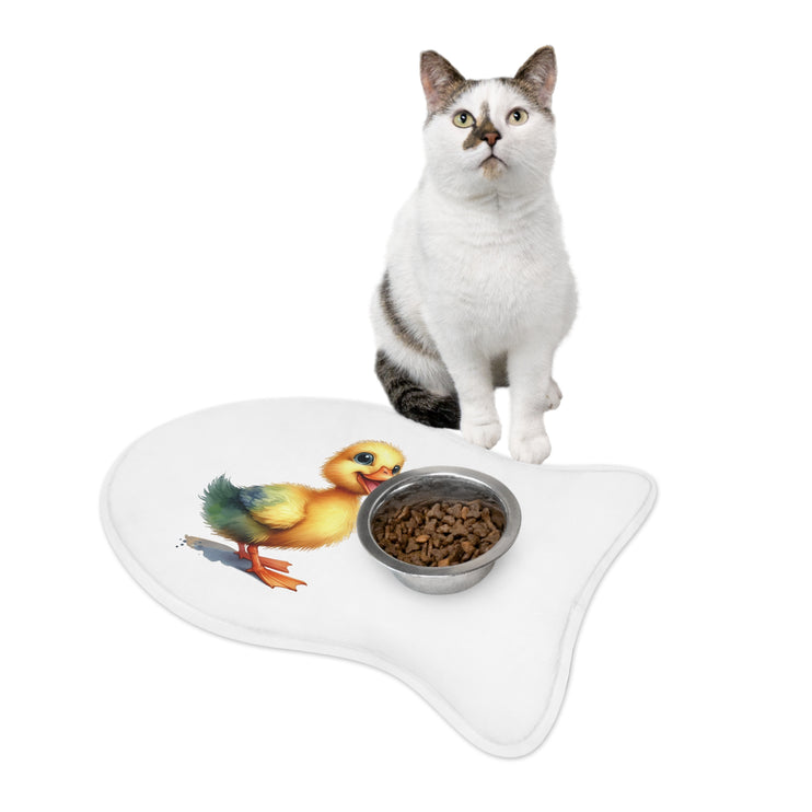 CharmPaws Pet Feeding Mats: Keep Mealtime Mess-Free & Stylish! - Duck