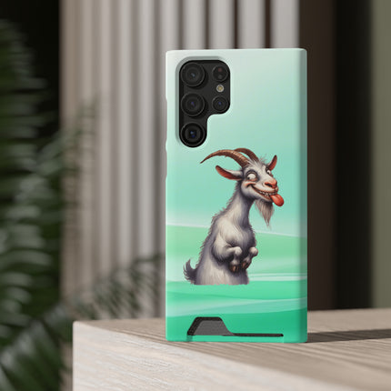 EnchantGuard Phone Case with Card Holder: Style Meets Functionality - Goat