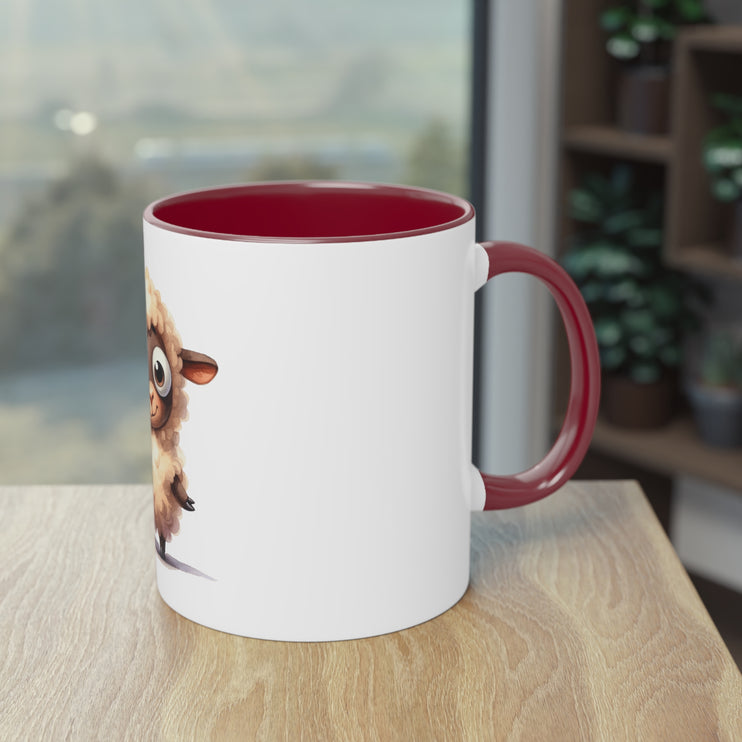 Harmony Two-Tone Coffee Mug: Sip in Style, Revel in Comfort - Sheep