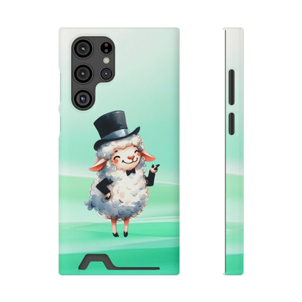 EnchantGuard Phone Case with Card Holder: Style Meets Functionality - Sheep