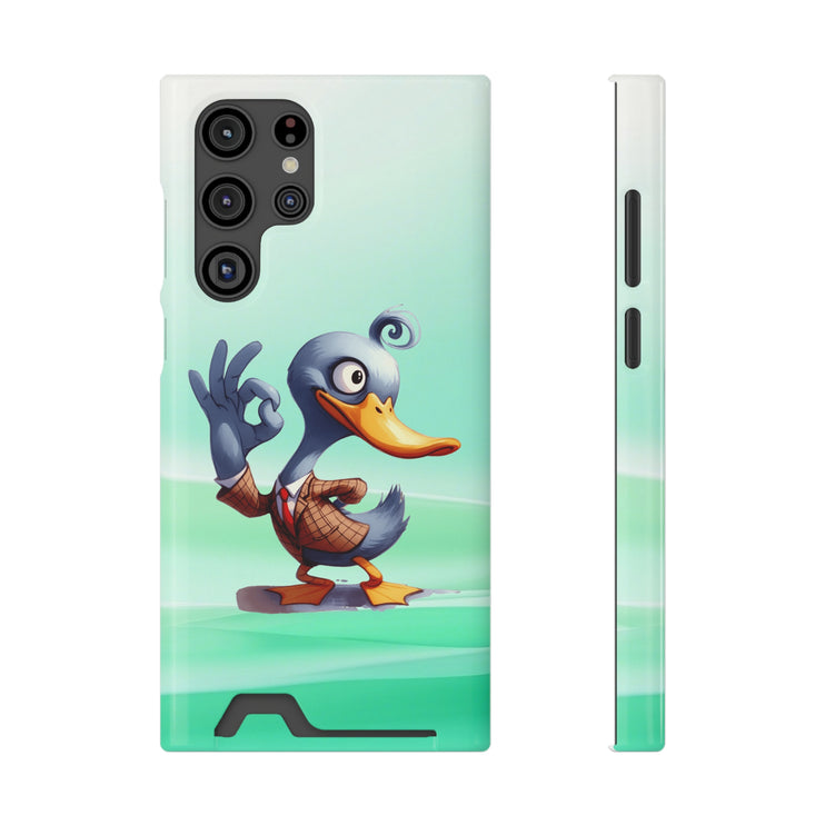 EnchantGuard Phone Case with Card Holder: Style Meets Functionality - Duck