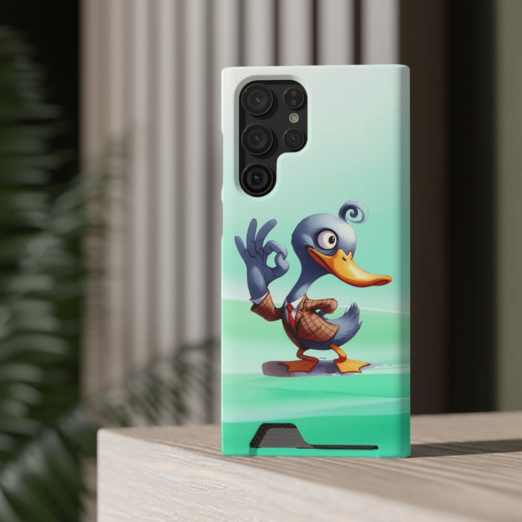 EnchantGuard Phone Case with Card Holder: Style Meets Functionality - Duck