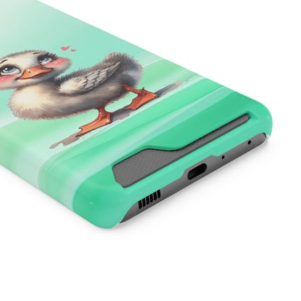 EnchantGuard Phone Case with Card Holder: Style Meets Functionality - Duck