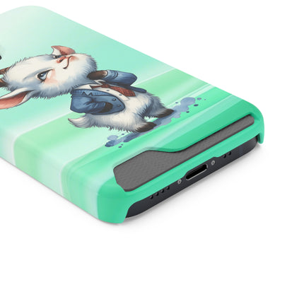 EnchantGuard Phone Case with Card Holder: Style Meets Functionality - Goat