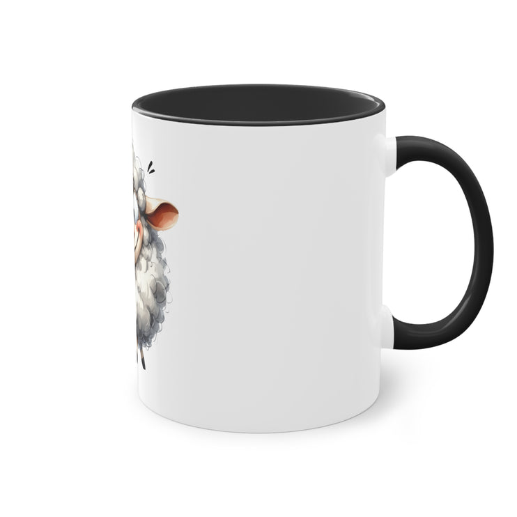 Harmony Two-Tone Coffee Mug: Sip in Style, Revel in Comfort - Sheep