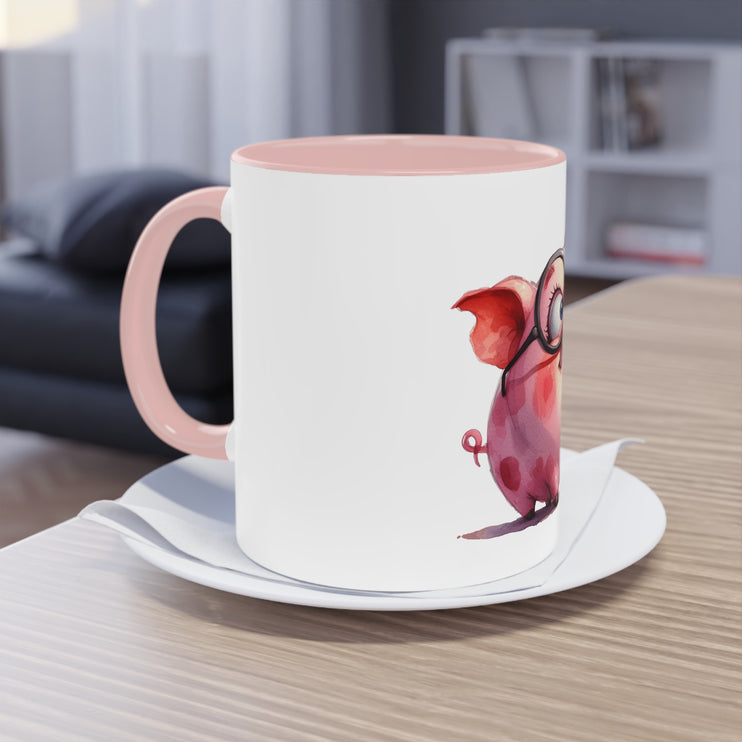 Harmony Two-Tone Coffee Mug: Sip in Style, Revel in Comfort - Pig