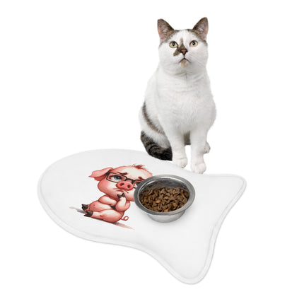 CharmPaws Pet Feeding Mats: Keep Mealtime Mess-Free & Stylish! - Pig