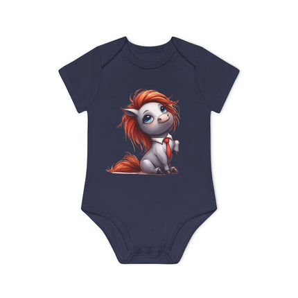 SnuggleNest Organic Baby Bodysuit (Short Sleeves) Horse