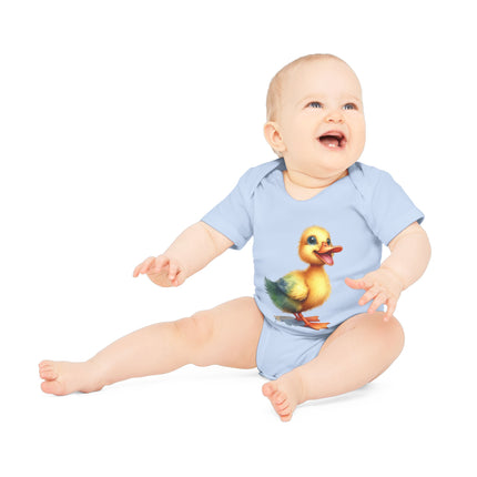 SnuggleNest Organic Baby Bodysuit (Short Sleeves) Duck