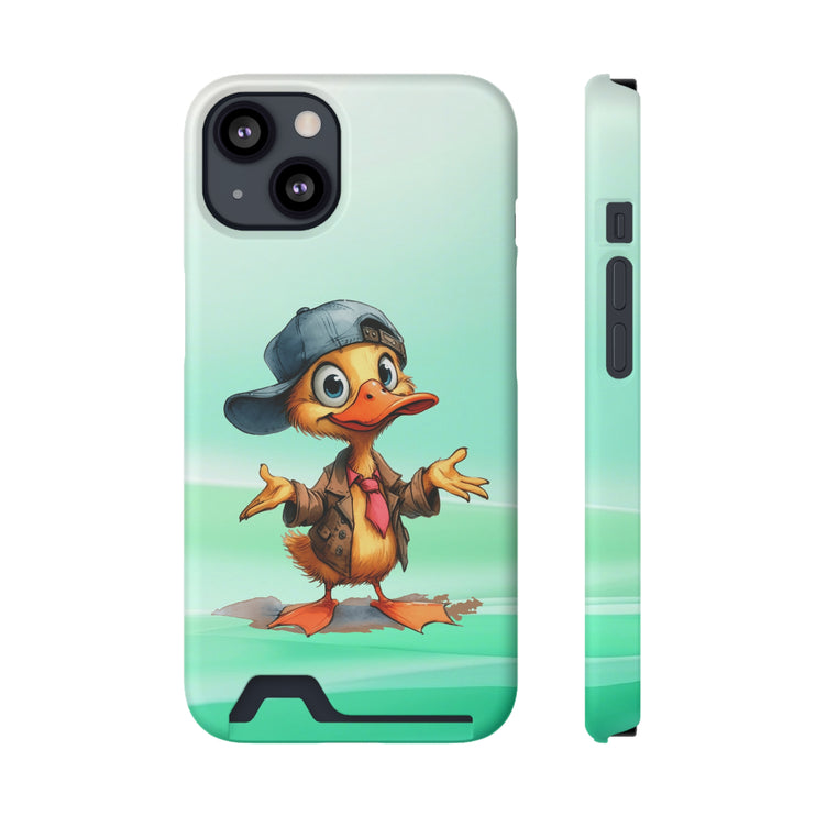 EnchantGuard Phone Case with Card Holder: Style Meets Functionality - Duck