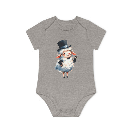 SnuggleNest Organic Baby Bodysuit (Short Sleeves) Sheep