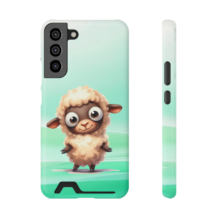 EnchantGuard Phone Case with Card Holder: Style Meets Functionality - Sheep