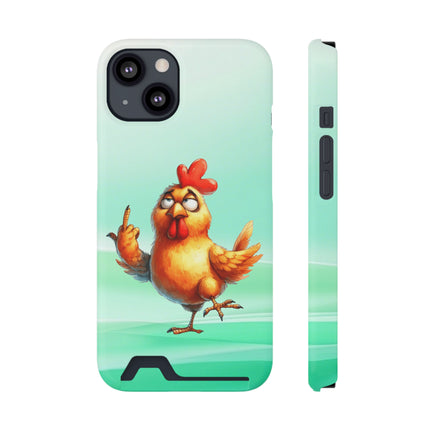 EnchantGuard Phone Case with Card Holder: Style Meets Functionality - Rooster