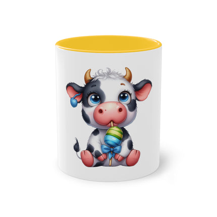 Harmony Two-Tone Coffee Mug: Sip in Style, Revel in Comfort - Cow