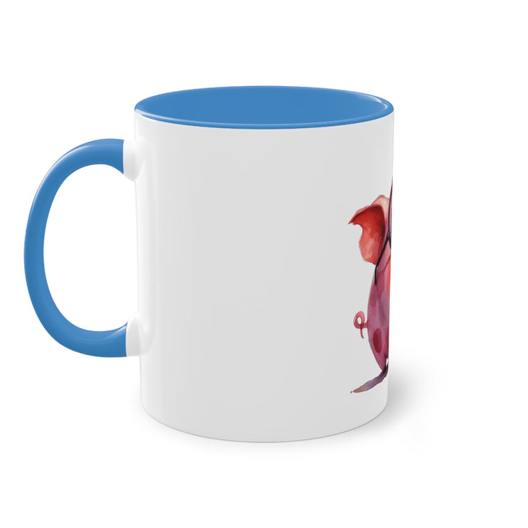 Harmony Two-Tone Coffee Mug: Sip in Style, Revel in Comfort - Pig