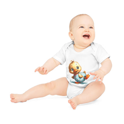 SnuggleNest Organic Baby Bodysuit (Short Sleeves) Duck