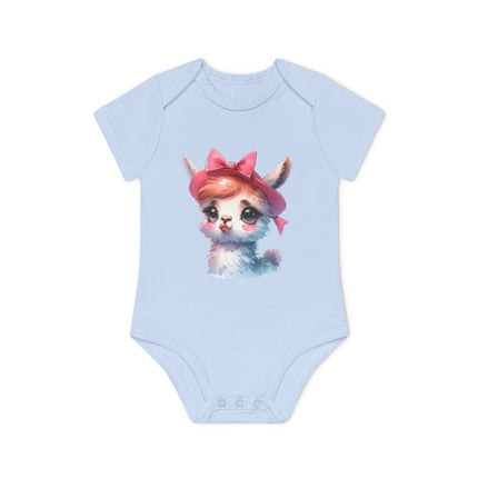 SnuggleNest Organic Baby Bodysuit (Short Sleeves) Lama