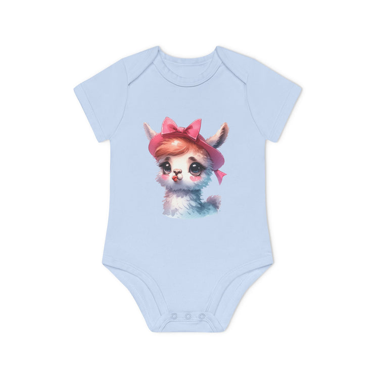 SnuggleNest Organic Baby Bodysuit (Short Sleeves) Lama