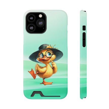 EnchantGuard Phone Case with Card Holder: Style Meets Functionality - Duck