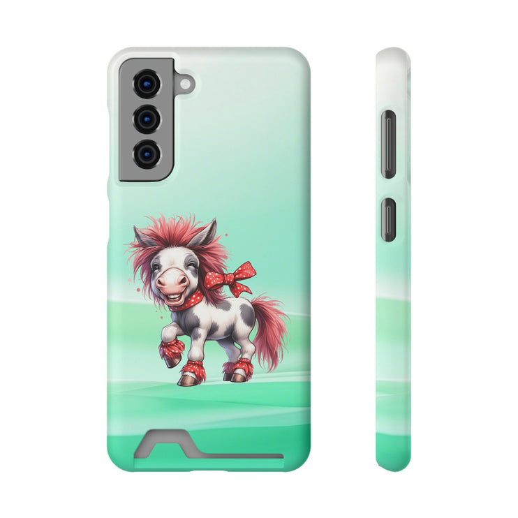 EnchantGuard Phone Case with Card Holder: Style Meets Functionality - Horse