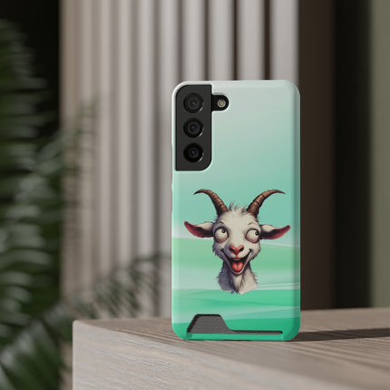 EnchantGuard Phone Case with Card Holder: Style Meets Functionality - Goat