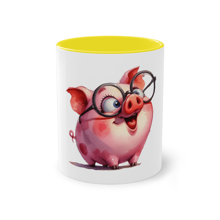 Harmony Two-Tone Coffee Mug: Sip in Style, Revel in Comfort - Pig