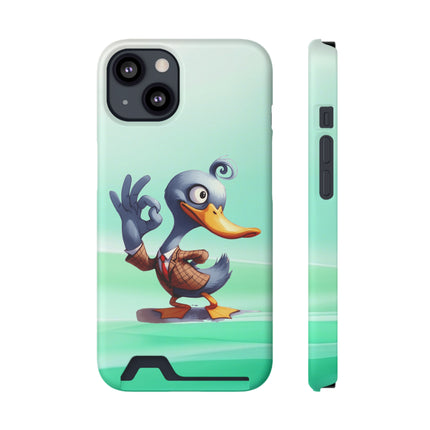 EnchantGuard Phone Case with Card Holder: Style Meets Functionality - Duck