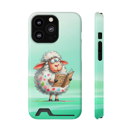 EnchantGuard Phone Case with Card Holder: Style Meets Functionality - Sheep